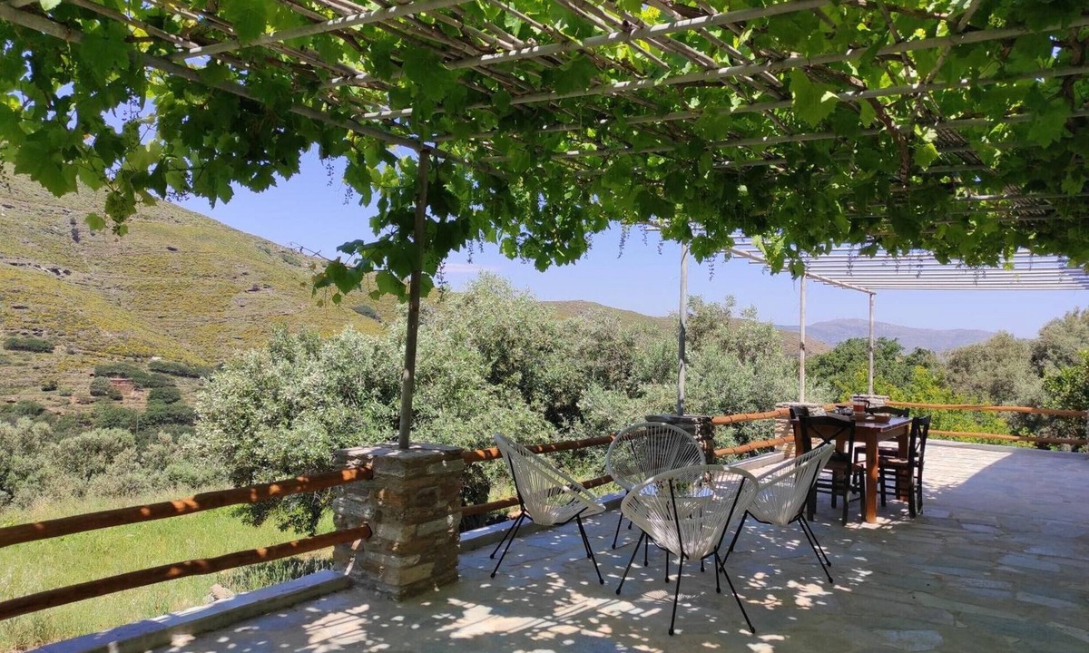 Andros House | Country House 'Ktima Kariofillis' with Mountain View and Private Terrace