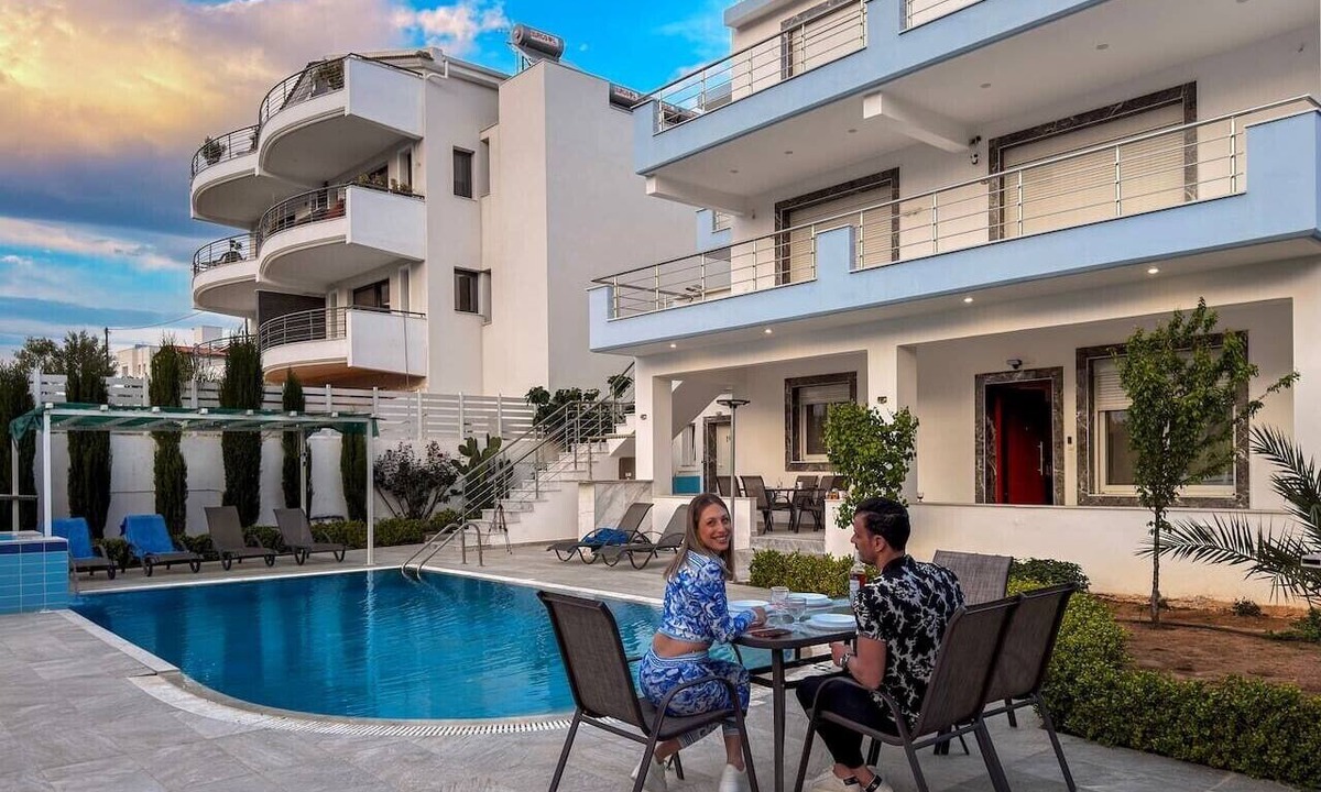 Loutra Oraias Elenis Apartment | Loutra Horizon Residence | Balcony Pool & Sea View