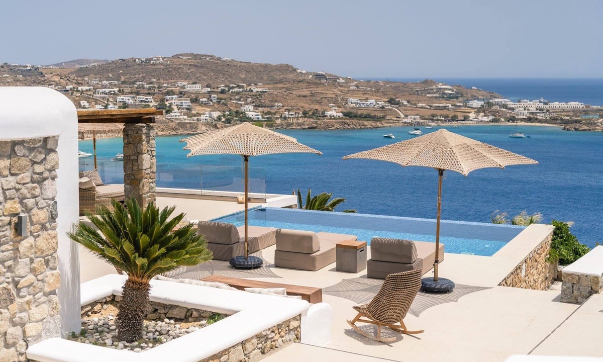 Psarou Villa | Superb Seafront Mykonos Villa | Villa Eros | 4 Bedrooms | Panoramic Sea Views |.