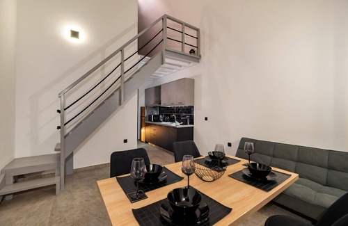 Perissa Villa | Dazzling Santorini Villa | Villa Luck | 2 Bedrooms | Furnished Sun Terrace with.