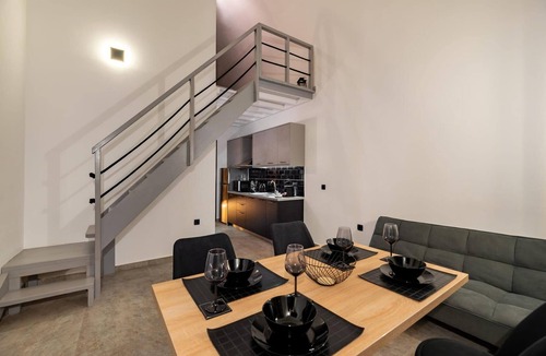 Perissa Villa | Dazzling Santorini Villa | Villa Luck | 2 Bedrooms | Furnished Sun Terrace with.