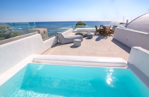 Exomytis Villa | Elite Santorini Villa | Aegean Melody Suites | 3 Bedroom | Outdoor Jacuzzi |.