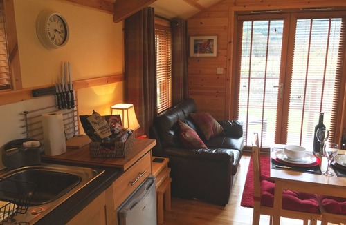 Rashfield Cabin | Lovely Riverside Lodge for two, by romantic Pucks Glen in the Argyll Forest Park