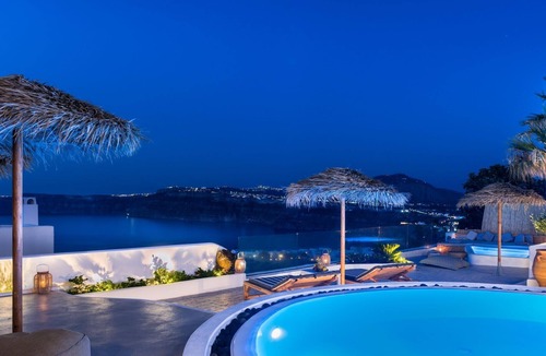 Akrotiri Villa | Luxury Santorini Villa |Summer Lovers Villa Private Pool | Hot Tub | Panoramic Caldera View | Akroti