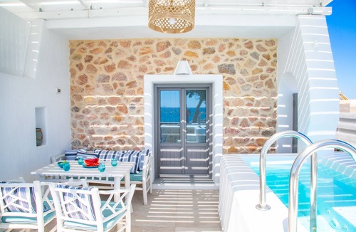 Exomytis Apartment | Premier Suite with outdoor private hot tub & beach front, Aegean Melody Suites