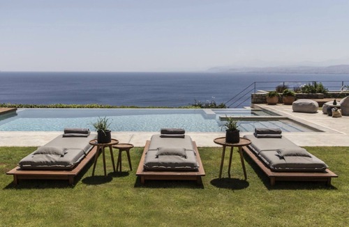 Agia Pelagia Villa | Seafront Villa Gaione, Divine Sea Views, Private Infinity Pool, Furnished.