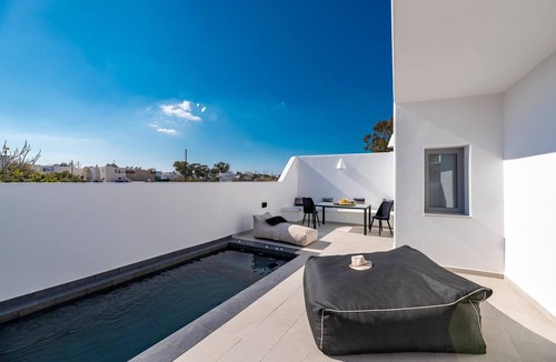 Perissa Villa | Thrilling Santorini Villa | Villa Gauche | 2 Bedrooms | Furnished Sun Terrace.