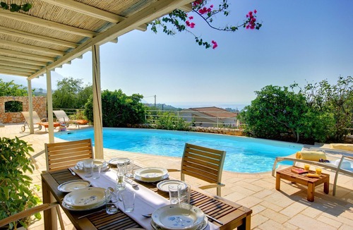 Karavados Villa | Villa 'Petalida Ideales Resort' with Sea View, Wi-Fi and Air Conditioning