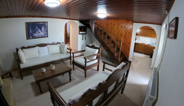 Authentic Mountain Village Home near Meteora- Fireplace, Views & Family Comfort