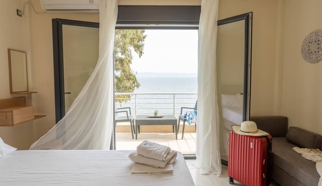 BlueWaves hotel has 5 privete villas, studios & apartments in frond of the see.