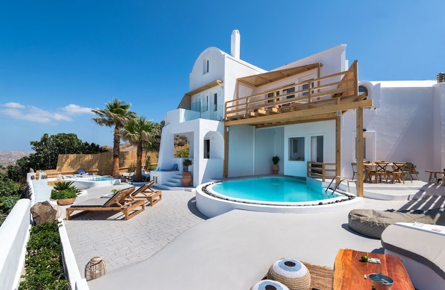 Summer Lovers Villa | Private Outdoor Pool | Hot Tub and Panoramic Caldera View