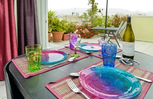 Palaio Faliro Apartment | Athens Panoramic Top floor view private terrace